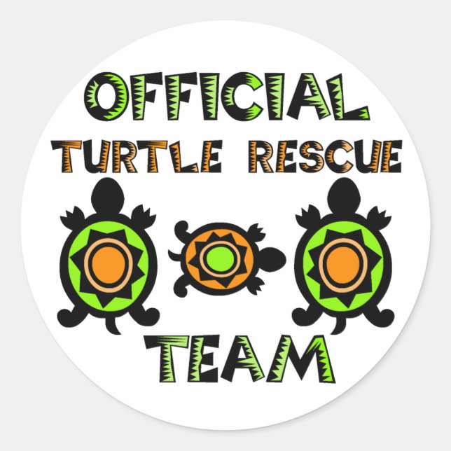 Sticker Rond Équipe officielle de Secourt de tortue 1 (Devant)