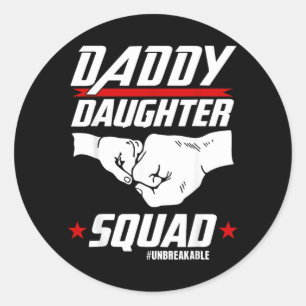 Sticker Rond Équipe Papa Fille Fête des Pères Tenue assortie Pa