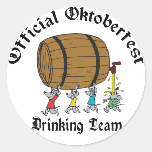 Sticker Rond Équipe potable officielle d'Oktoberfest