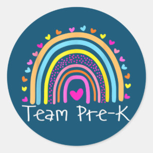 Sticker Rond Équipe Pré K Premier Jour De L'École Enseignant Pr
