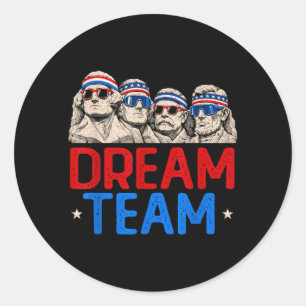 Sticker Rond Équipe Présidents Patriotes Mont Aamerican Usa 4èm