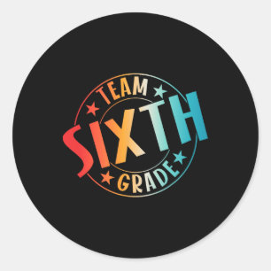 Sticker Rond Équipe Professeur de sixième année Élève Ck À l'éc