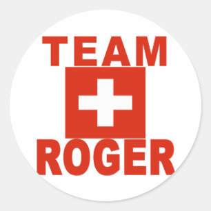 Sticker Rond Équipe Roger avec drapeau suisse