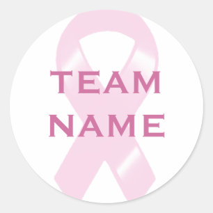 Sticker Rond Équipe rose de coutume de promenade de ruban de