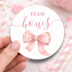 Sticker Rond Équipe Rubans Roses Jeu de Vote pour la Révélation