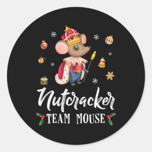 Sticker Rond Équipe Souris Casse-Noisette Danse de Noël Amuseme