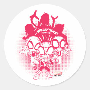 Sticker Rond Équipe Spidey Graphique du Spidey-Sense