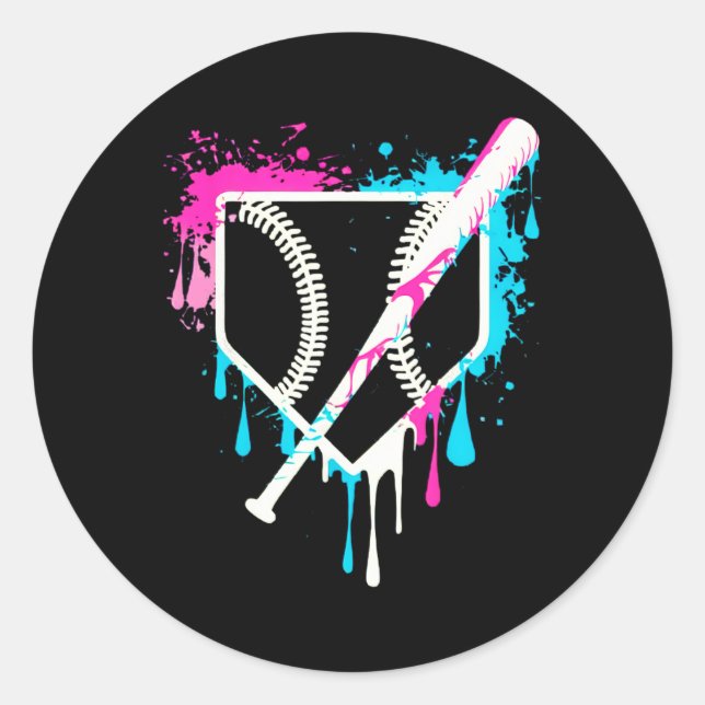 Sticker Rond Équipe Sport Cool Baseball Accueil Plate Drivers A (Devant)