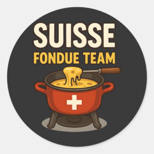 Sticker Rond Équipe Suisse Fondue