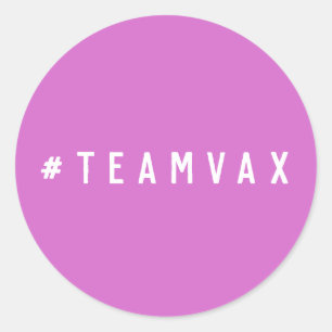 Sticker Rond Équipe Vax Hashtag Pink Pro Vaccine