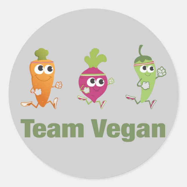 Sticker Rond Équipe Vegan (Devant)