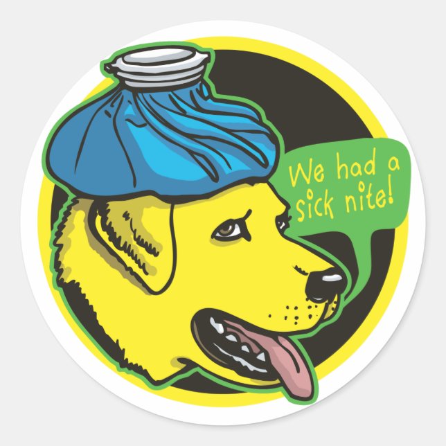 Sticker Rond Équipement de manutention du Labrador (Devant)