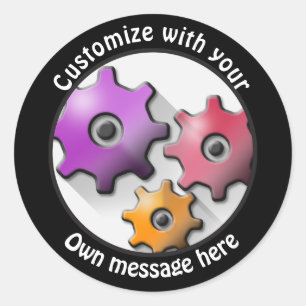 Sticker Rond Équipements texte personnalisés 