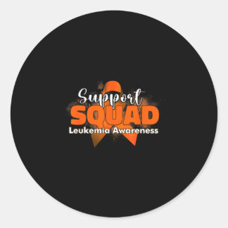 Sticker Rond Équipes de soutien ruban orange leucémie cancer