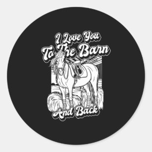 Sticker Rond Équitation - Équitation Je Vous Aime À La Grange E