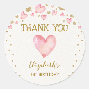 Sticker Rond Ęr bébé de Valentines d'anniversaire d'amoureux