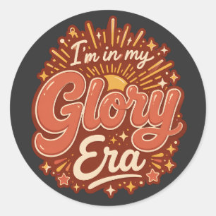 Sticker Rond Ère de gloire Foi chrétienne Rétro religieux