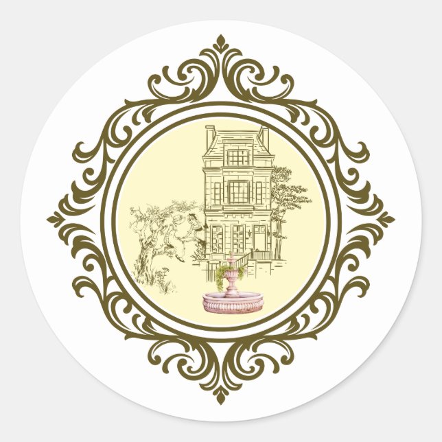 Sticker Rond ère victorienne (Devant)