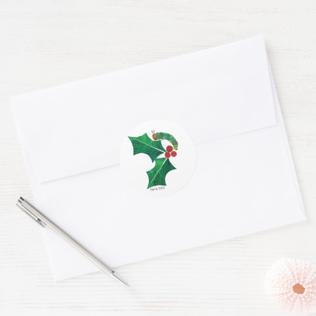 Sticker Rond Eric Carle Christmas Caterpillar (Enveloppe)