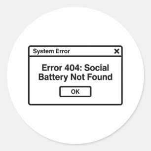 Sticker Rond Erreur 404 : Motivation