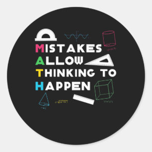 Sticker Rond Erreurs Autoriser la pensée s'est produite Math Lo
