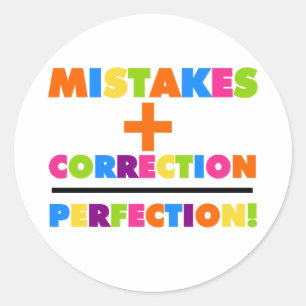 Sticker Rond Erreurs Plus Correction Équivaut À La Perfection