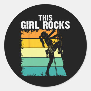 Sticker Rond Escalade, Cette fille déchire, Bouldering, Montagn