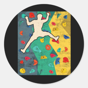 Sticker Rond Escalade murale Indoor Rock Climbers Action Sports