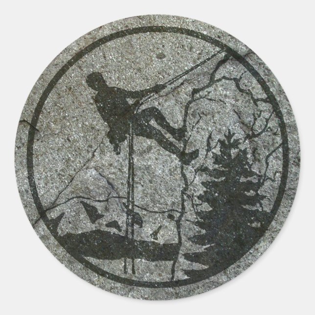 Sticker Rond Escalade rocheuse (Devant)