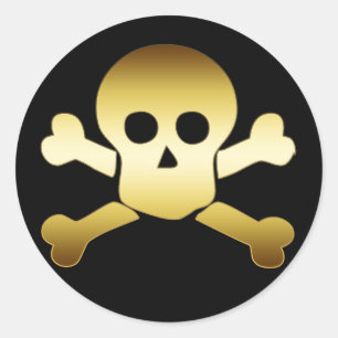 STICKER ROND ESCALES D'OR & CROSSBONNES