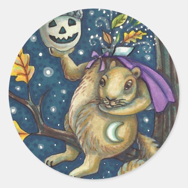 STICKER ROND ESCALIER DE COUCHER HOLLOW & ACORN, FUNNY HALLOWEE (Devant)