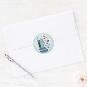 Sticker Rond Escalier pour la paix : laissez les médias sociaux