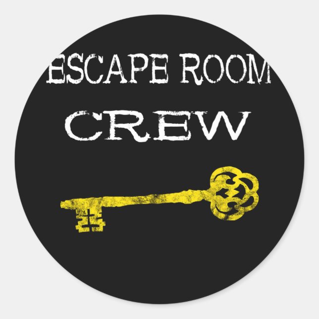 Sticker Rond Escape Room Crew Exit Room Jeu Groupe Joueur d'équ (Devant)