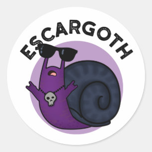 Sticker Rond Escar goth Funny Cool Goth Snail Pun