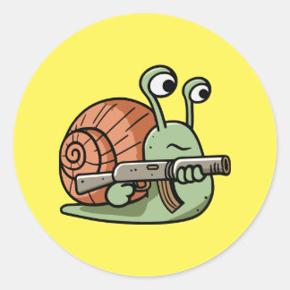 Sticker Rond Escargot armé
