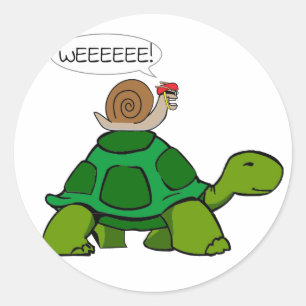 Sticker Rond Escargot et tortue - Turbo Duo