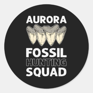 Sticker Rond Escouade de chasse aux dents fossiles Aurora Megal