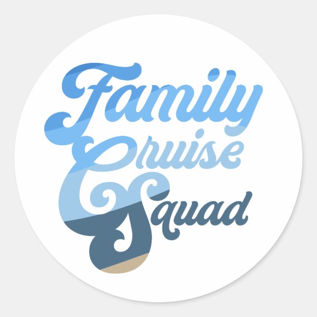 Sticker Rond Escouade de Croisière en Famille (Devant)