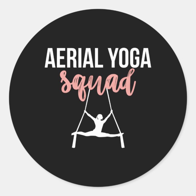 Sticker Rond Escouade de yoga aérien Slingyoga Flyoga (Devant)