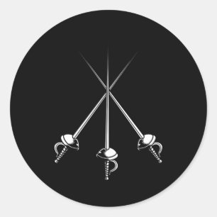 Sticker Rond Escrime Sport Epee Épée Fencer Lutte contre l'escr