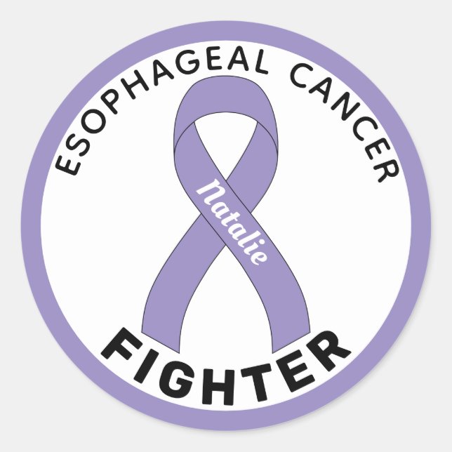 Sticker Rond Esophageal Cancer Fighter Ribbon White (Devant)