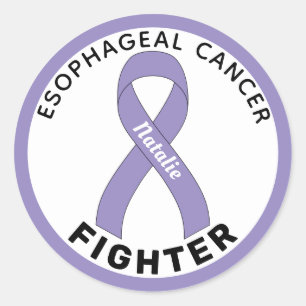 Sticker Rond Esophageal Cancer Fighter Ribbon White