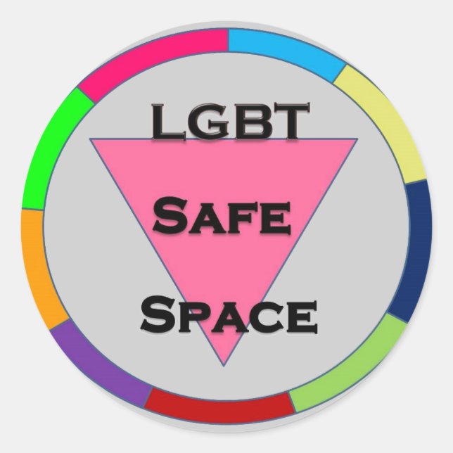 Sticker Rond Espace sécurisé LGBT (Devant)