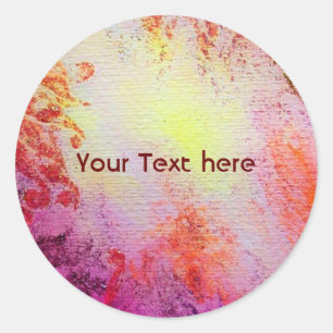 Sticker Rond ESPACES D'OR ABSTRAITS, mou jaune rose rose violet