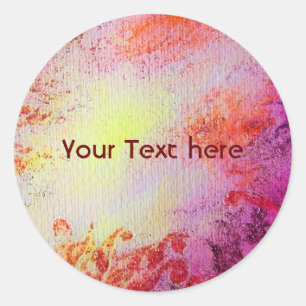 Sticker Rond ESPACES D'OR ABSTRAITS, mou jaune rose rose violet