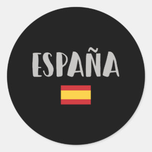 Sticker Rond Espagne Football Fan Shirt Drapeau