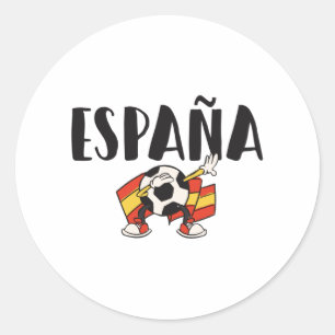 Sticker Rond Espagne Football Fan Shirt Drapeau