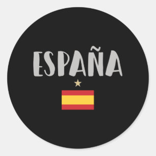 Sticker Rond Espagne Football Fan Shirt Drapeau