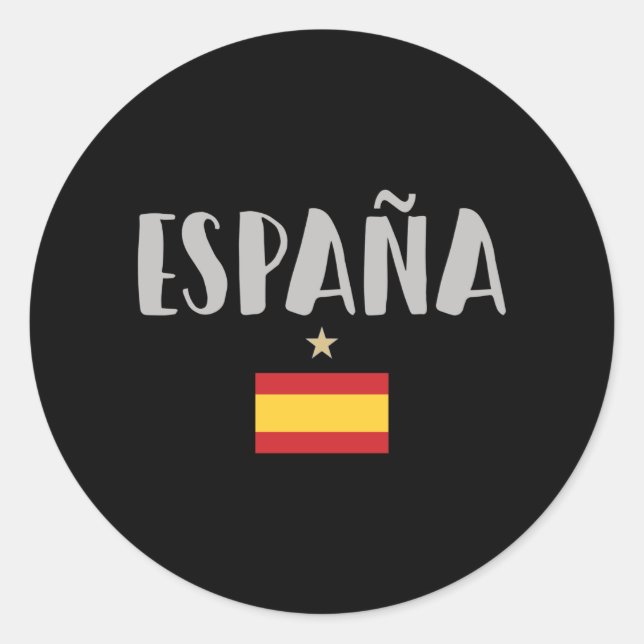 Sticker Rond Espagne Football Fan Shirt Drapeau (Devant)