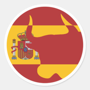 Sticker Rond Espagne Taurus Espagne drapeau national animal